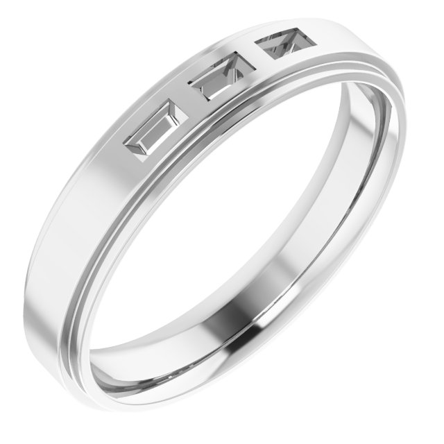 Stepped-Edge Three-Stone Band