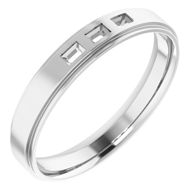 Stepped-Edge Three-Stone Band