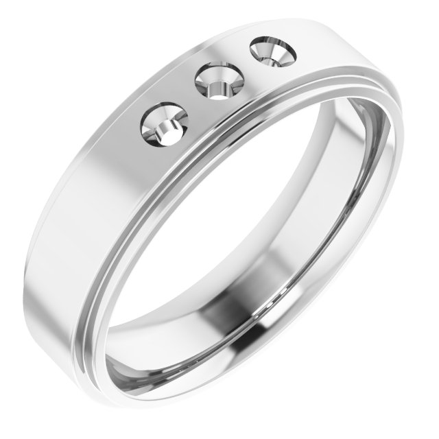 Stepped-Edge Three-Stone Band