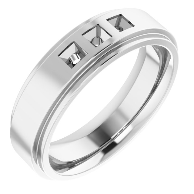 Stepped-Edge Three-Stone Band