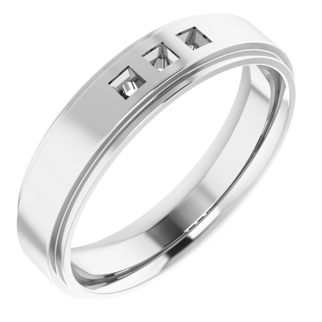 Stepped-Edge Three-Stone Band