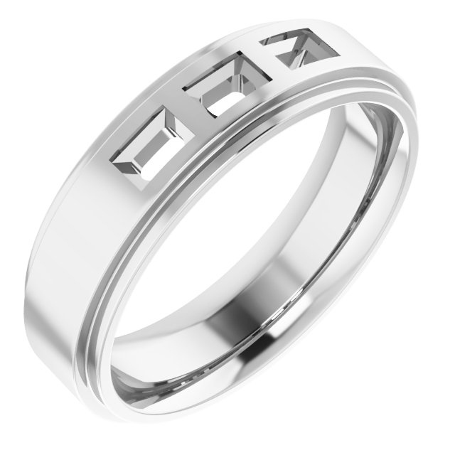 Stepped-Edge Three-Stone Band