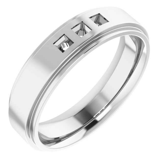 Stepped-Edge Three-Stone Band