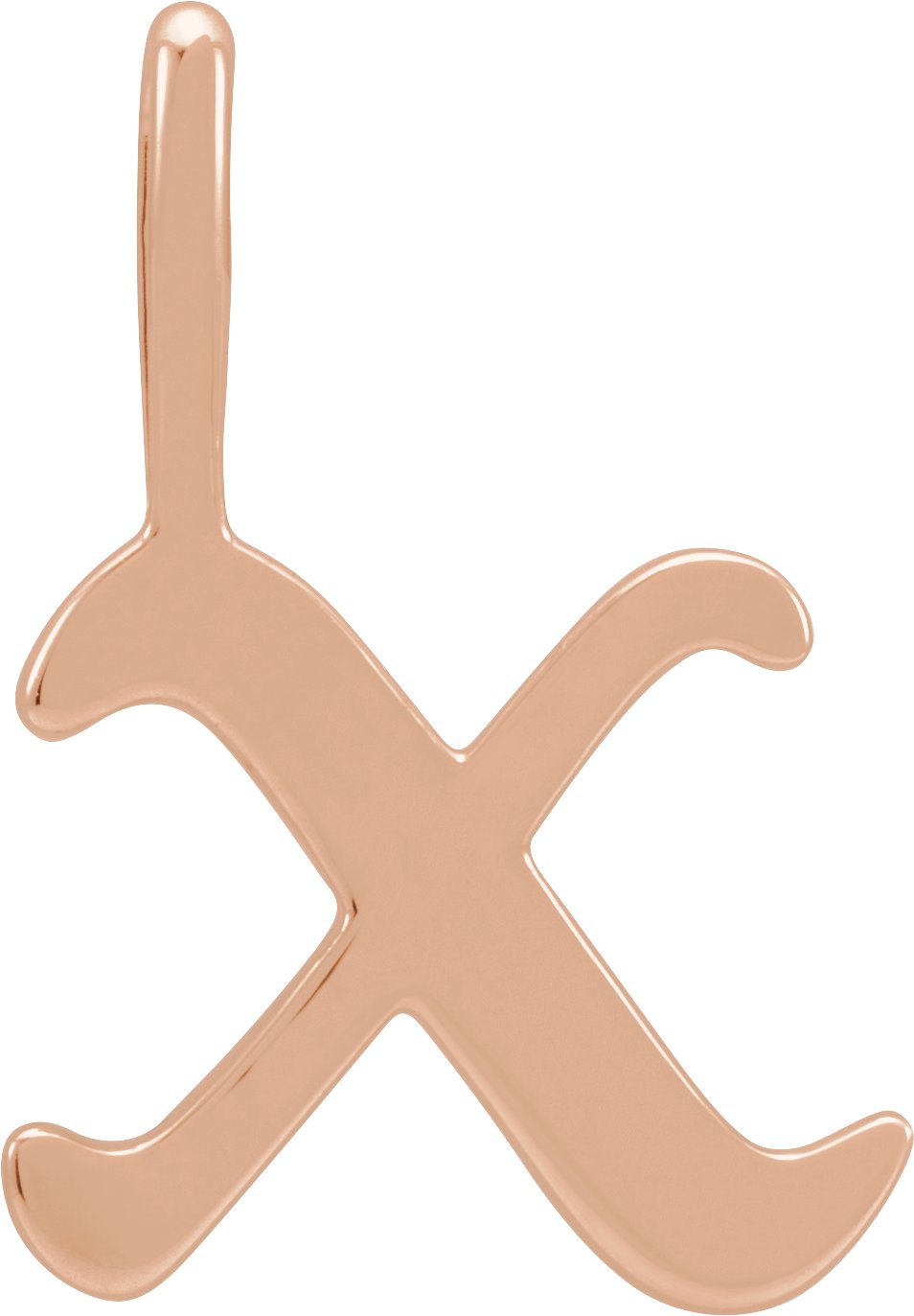 14K Rose Gothic Initial X Charm or Pendant Ref 18484418