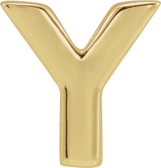 14K Yellow Block Initial Y Slide Pendant