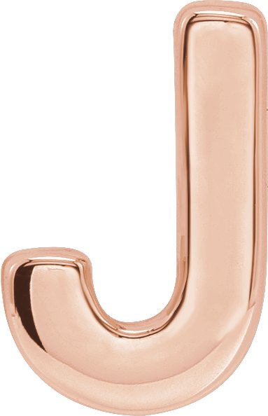 14K Rose Block Initial J Slide Pendant