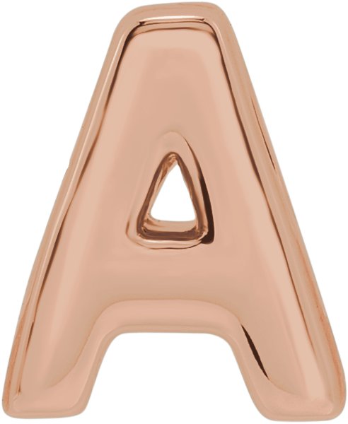 14K Rose Block Initial A Slide Pendant