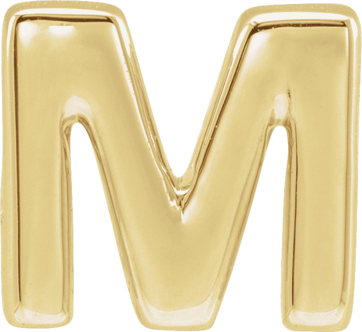 14K Yellow Block Initial M Slide Pendant