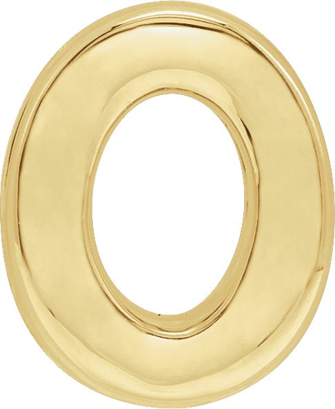 14K Yellow Block Initial O Slide Pendant