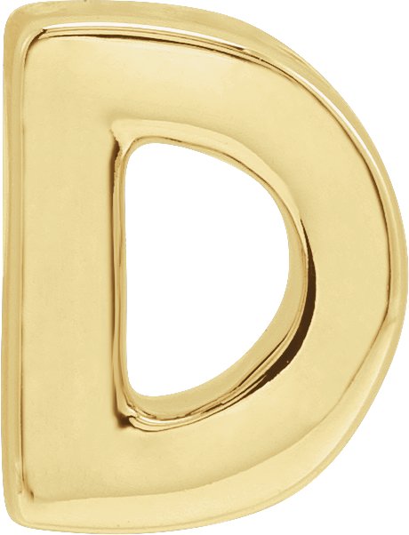 14K Yellow Block Initial D Slide Pendant