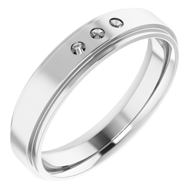 Stepped-Edge Three-Stone Band
