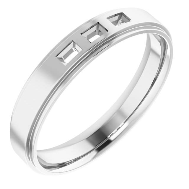 Stepped-Edge Three-Stone Band