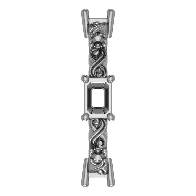 4.5x3 mm Emerald Eternity Band Mounting view 4