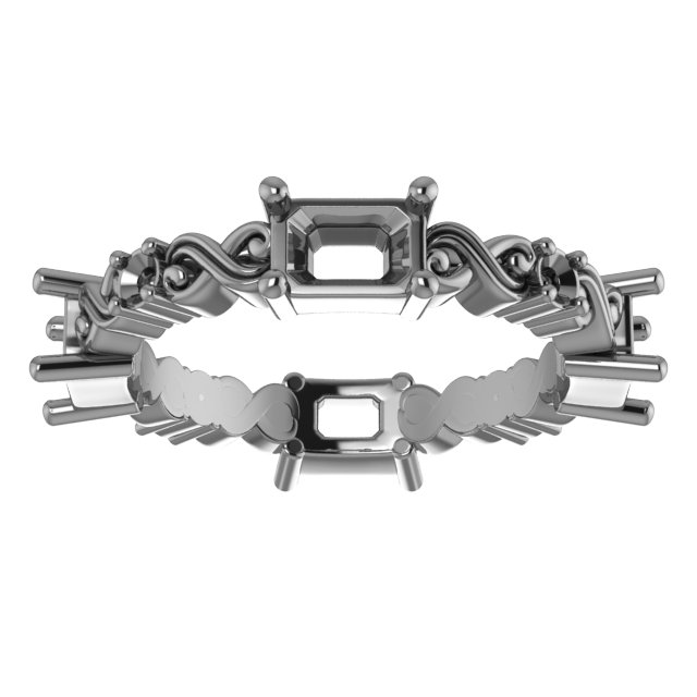 4.5x3 mm Emerald Eternity Band Mounting view 3
