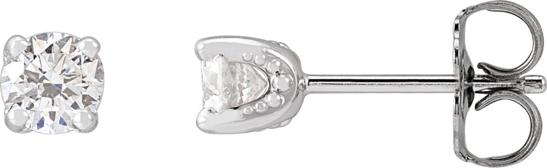 Sterling Silver 1/2 CTW Natural Diamond Stud Earrings