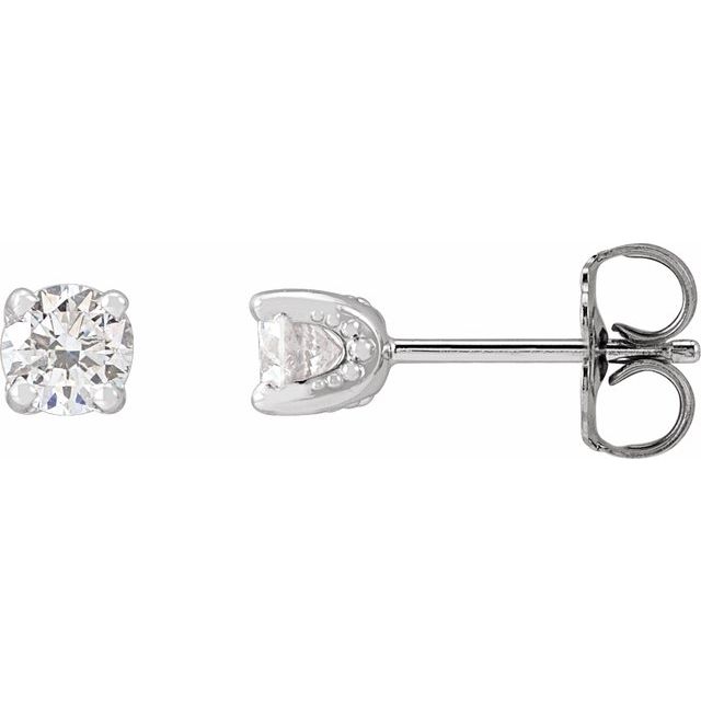 Sterling Silver 1/2 CTW Natural Diamond Stud Earrings