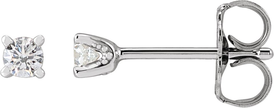 14K White 1/8 CTW Lab-Grown Diamond Stud Earrings