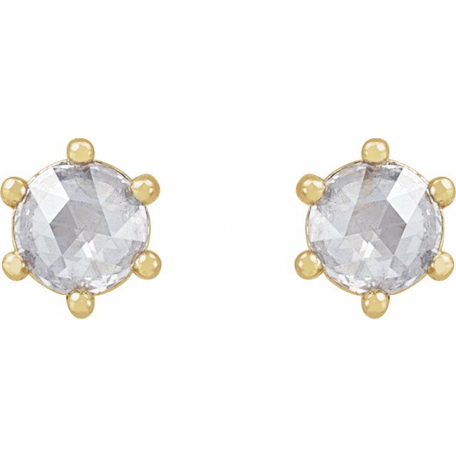 14K Yellow 1/3 CTW Rose-Cut Natural Diamond Earrings