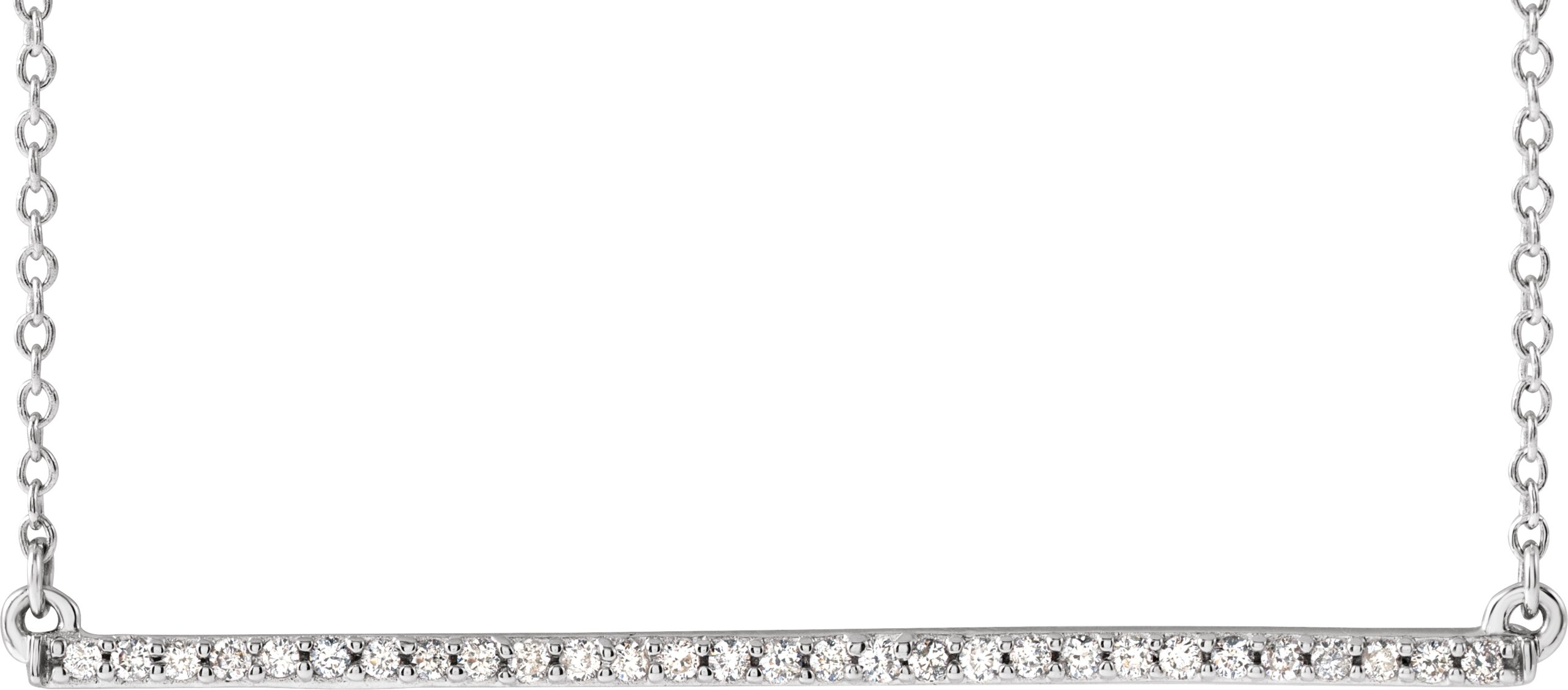 14K White 1/6 CTW Natural Diamond Bar 16-18" Necklace