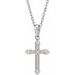 Sterling Silver .07 CTW Natural Diamond Cross 16-18