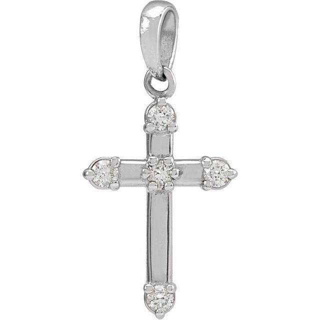 Platinum .07 CTW Natural Diamond Cross Pendant