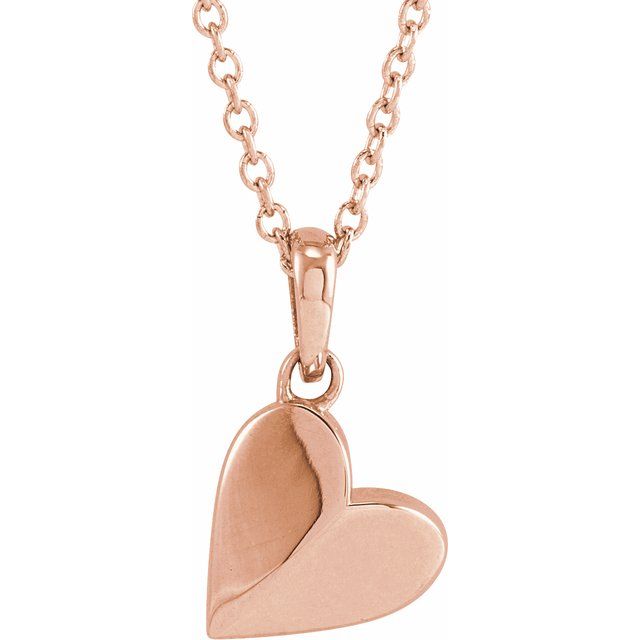 14K Rose Heart 16-18" Necklace