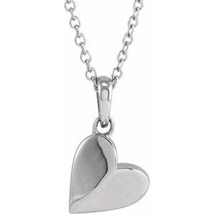 Sterling Silver Heart 16-18" Necklace