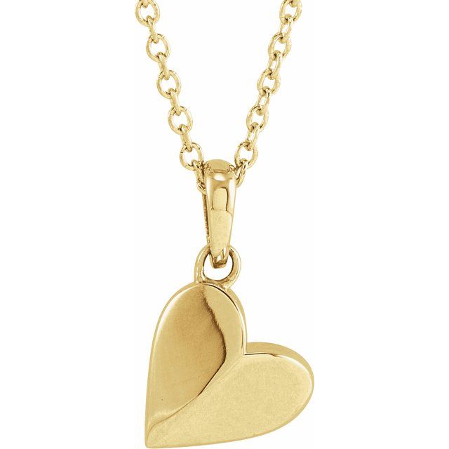14K Yellow Heart 16-18" Necklace