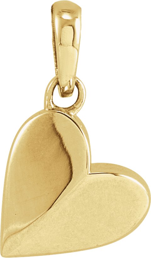 14K Yellow 9.89x7.65 mm Heart Pendant