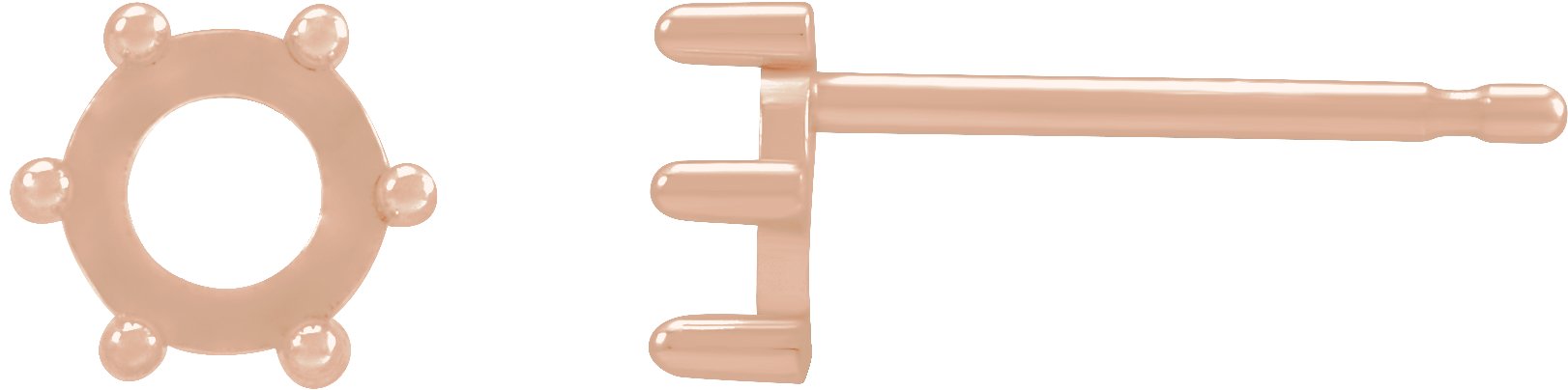 Round 6-Prong Rose-Cut Stud Earrings