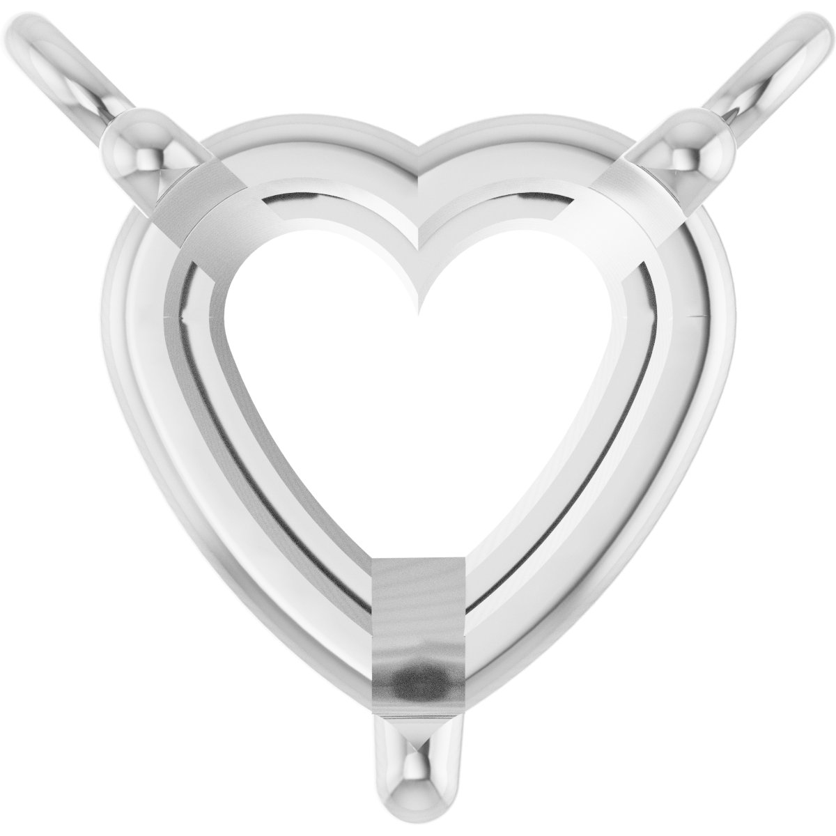 Sterling Silver 5.5x5.5 mm Heart 3-Prong Solitaire Necklace Center