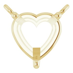 18K Yellow 5.5x5.5 mm Heart 3-Prong Solitaire Necklace Center