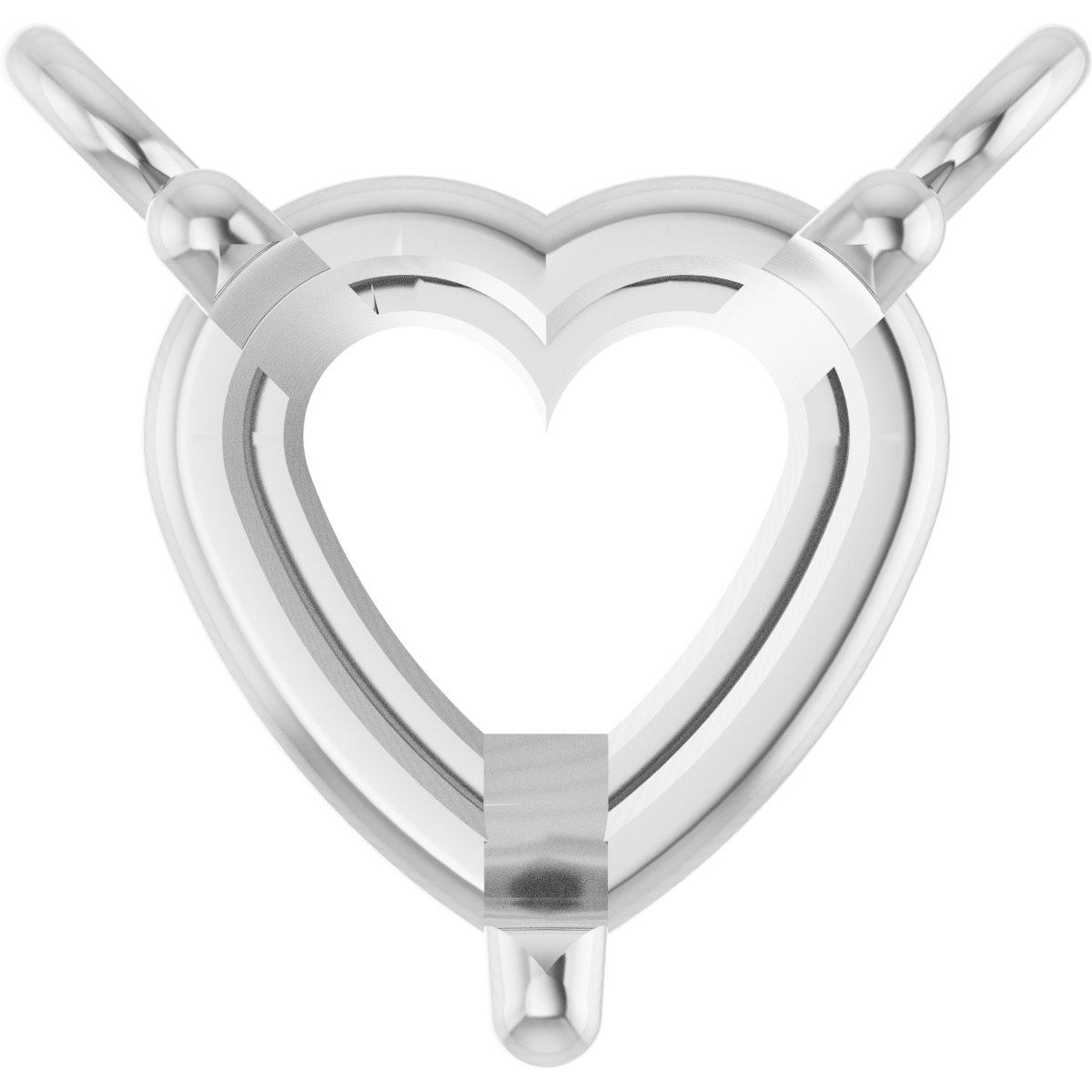 Sterling Silver 5x5 mm Heart 3-Prong Solitaire Necklace Center