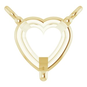 18K Yellow 5x5 mm Heart 3-Prong Solitaire Necklace Center
