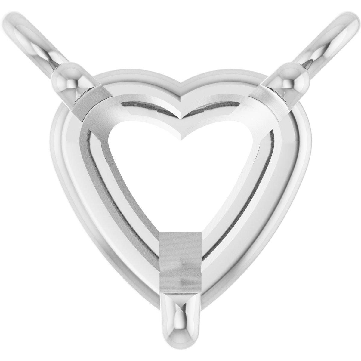 Sterling Silver 4.5x4.5 mm Heart 3-Prong Solitaire Necklace Center