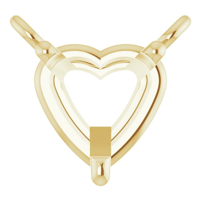 14K Yellow 4.5x4.5 mm Heart 3-Prong Solitaire Necklace Center