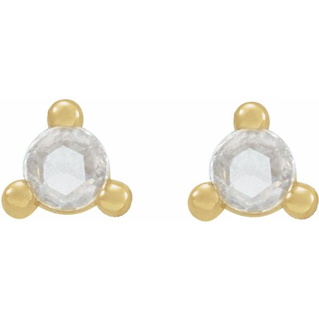 14K Yellow 5/8 CTW Rose-Cut Natural Diamond Earrings