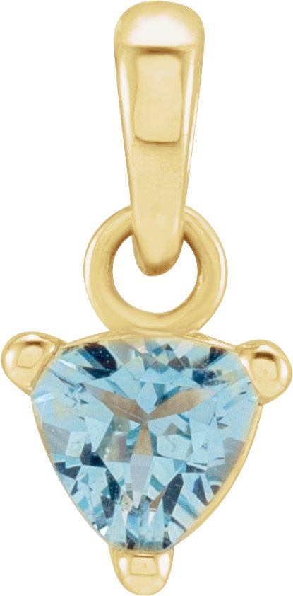 14K Yellow 5x5x5 mm Trillion Natural Aquamarine Pendant