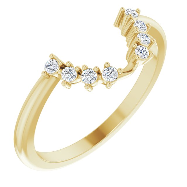 14K Yellow .08 CTW Natural Diamond Matching Band for Oval Ring