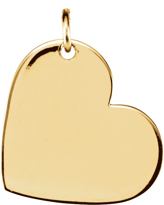 14K Yellow 24x21 mm Heart Pendant