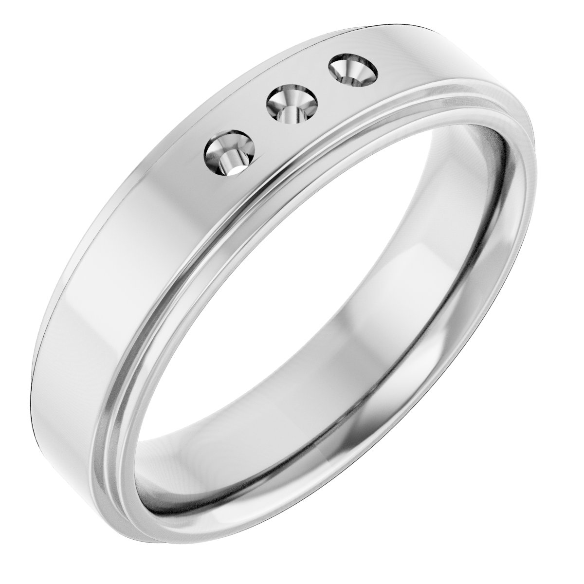 Stepped-Edge Three-Stone Band