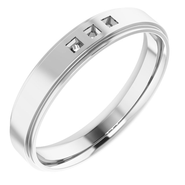 Stepped-Edge Three-Stone Band