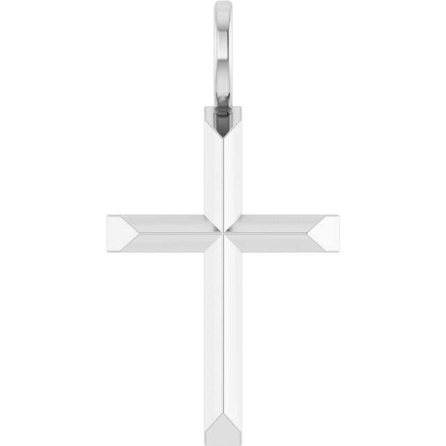 Platinum Knife-Edge Cross Pendant