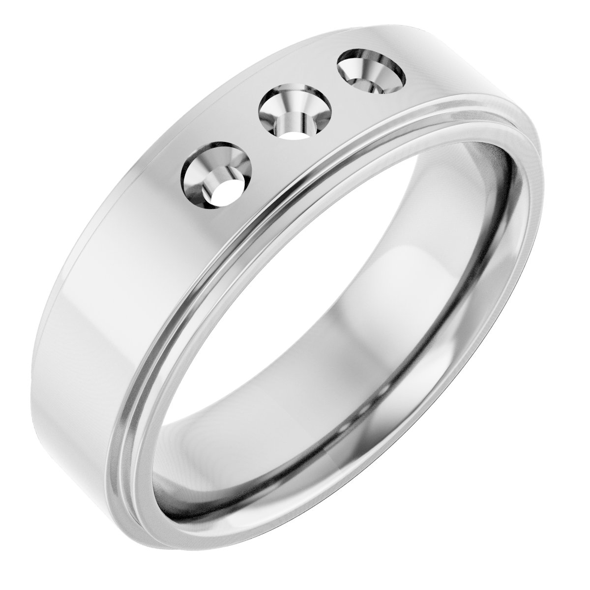 Stepped-Edge Three-Stone Band
