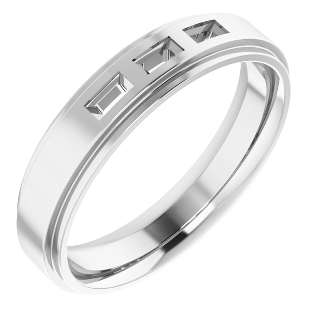 Stepped-Edge Three-Stone Band