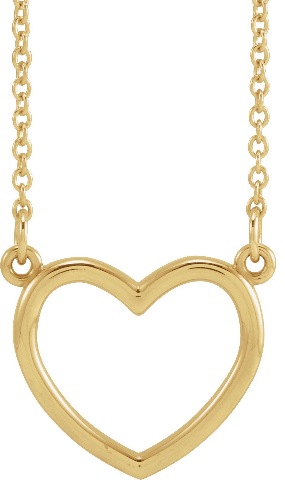 14K Gold Heart Necklace 14K White Gold / 16