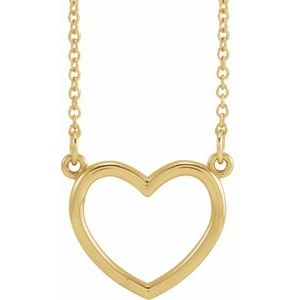 14K Yellow 13.8x13 mm Heart 16" Necklace
