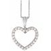 14K White 1 CTW Natural Diamond Heart 18