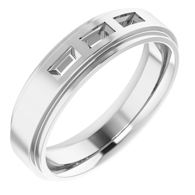 Stepped-Edge Three-Stone Band