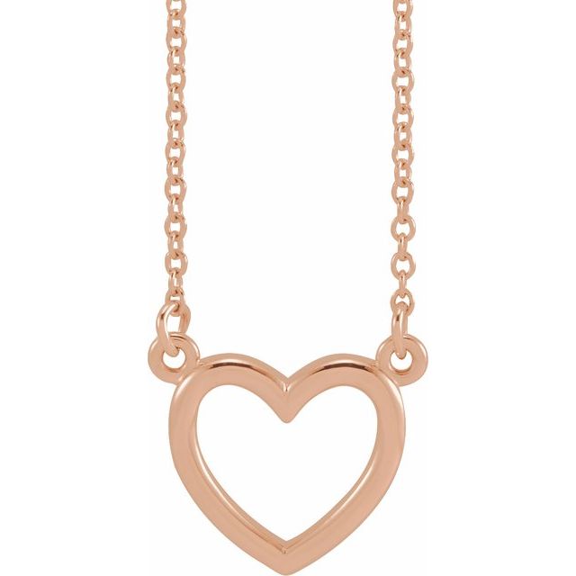 14K Rose Heart 16" Necklace